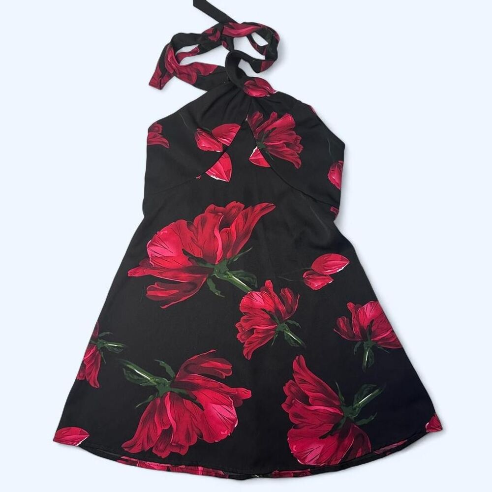 Missguided NWT Midnight Bloom Satin Maxi Dress Size M